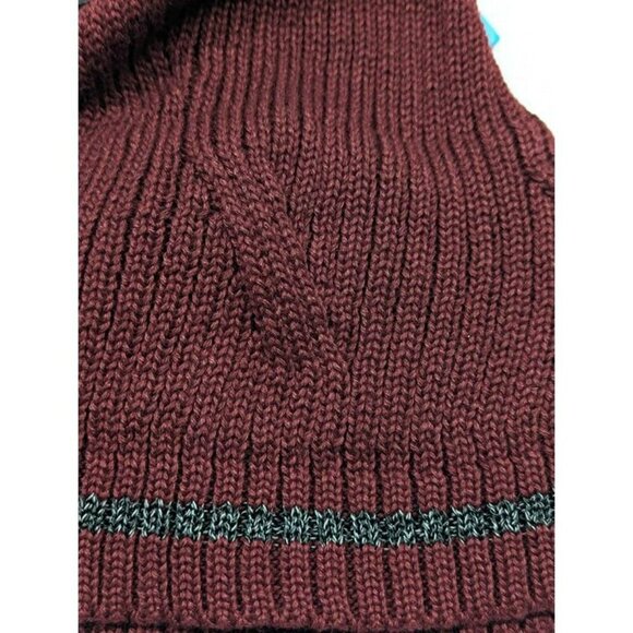 Isotoner Signature Women's Plum Reflective Stripe Pom Beanie O/S (MSRP $36) - Picture 2 of 6